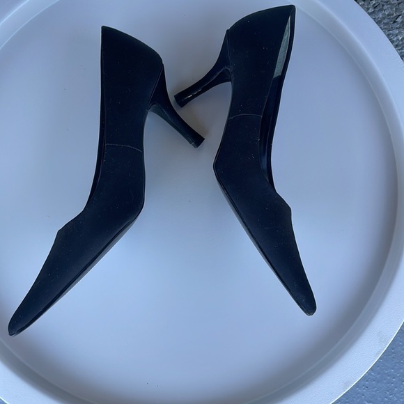 New Falchi Black Fabric pumps size US6B pointed toe - Picture 7 of 8